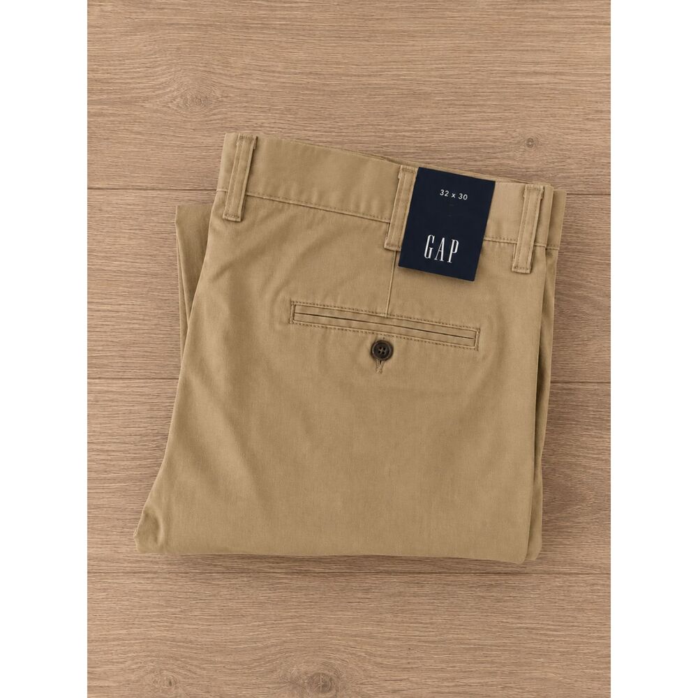 GAP Straight Fit Chino Pants | Men's 32x30 | NWT | Khaki Stretch Casual Pants